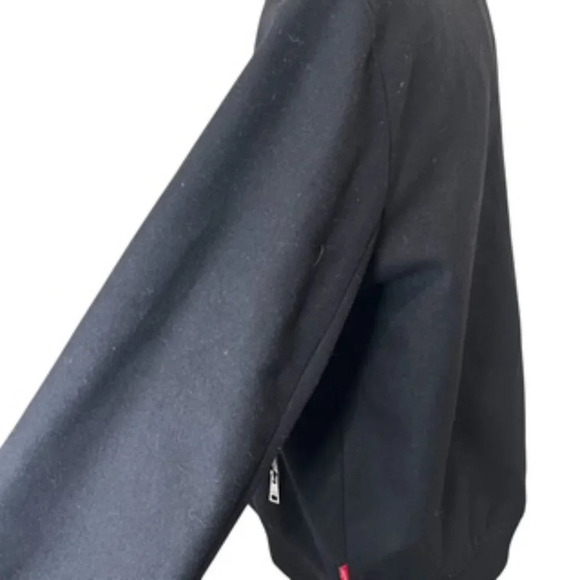 Levi’s Black Wool Blend Zip Front Varsity Bomber Jacket Women’s Size XL EUC - Picture 7 of 13